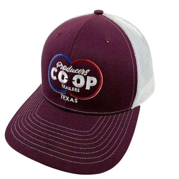 Richardson Other - Richardson 112 CO-OP Trucker Hat Mens OSFA Maroon White Texas Producers Mesh Cap